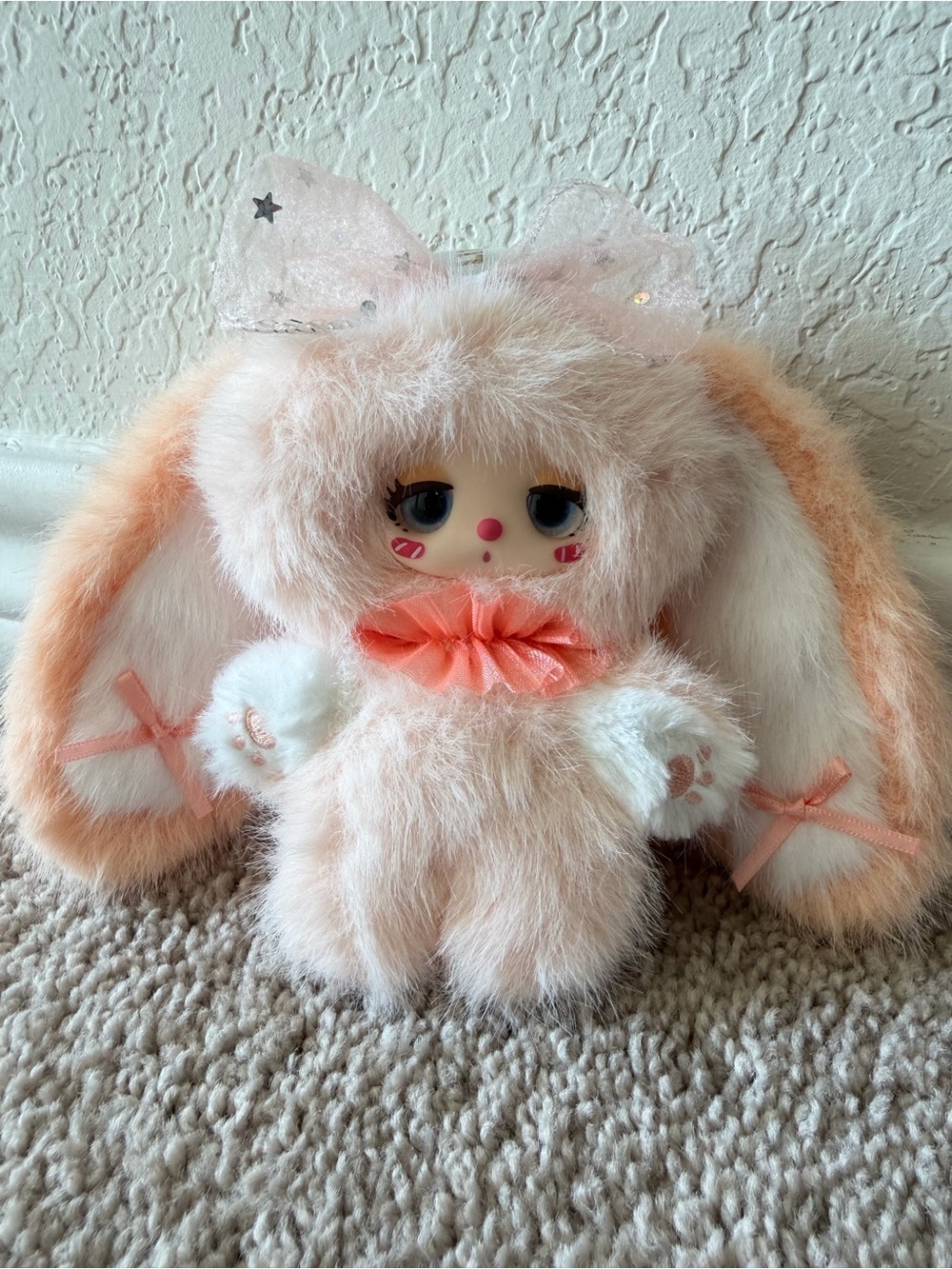 Liila Rainbow Candy Bunny Warm Orange plush doll keychain